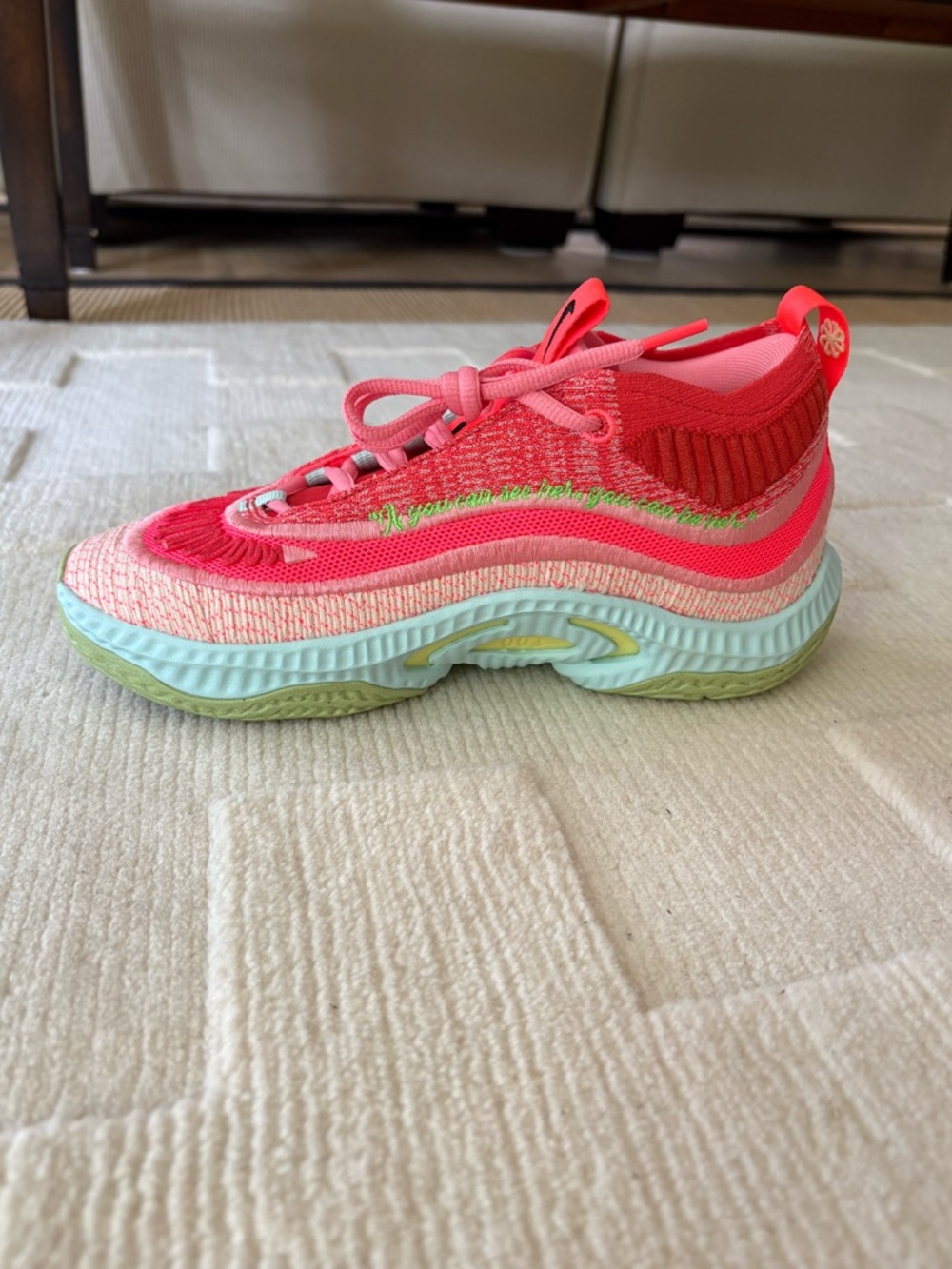 Nike Cosmic Unity 3 Aja Wilson hot pink green blue knit shoes women’s 8 - Picture 7 of 12